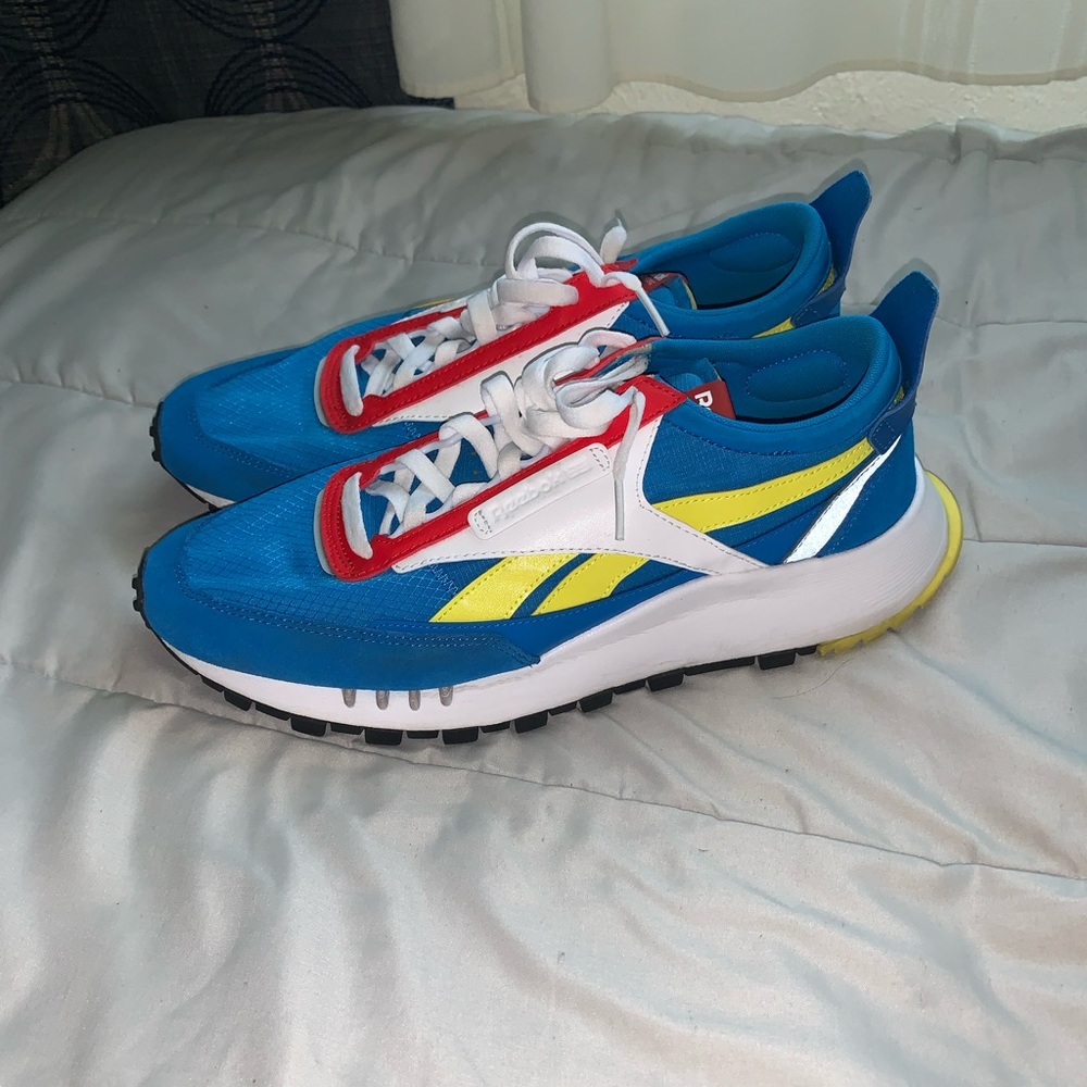 Mens Reebok Classic Leather Legacy Dynamic Blue Red Shoes Sneakers Size 10